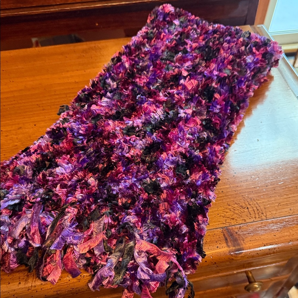 Colorful Knit Scarf 8 in wide by 64 in long